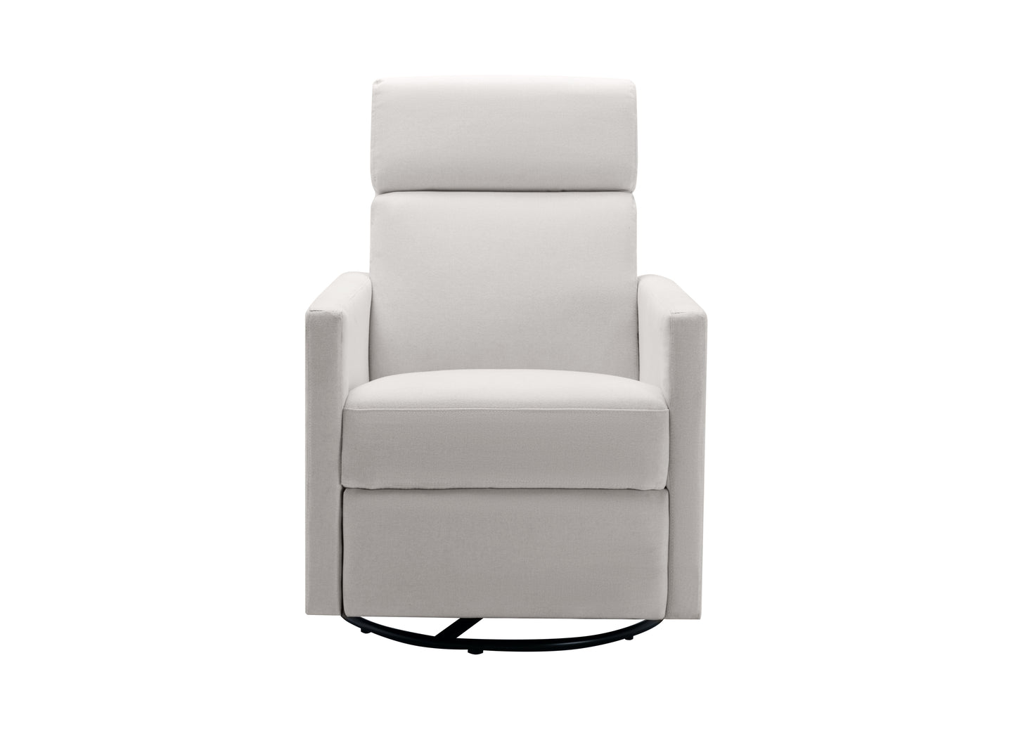 Swivel Reclining Nursery Chair with Modern Beige Upholstery