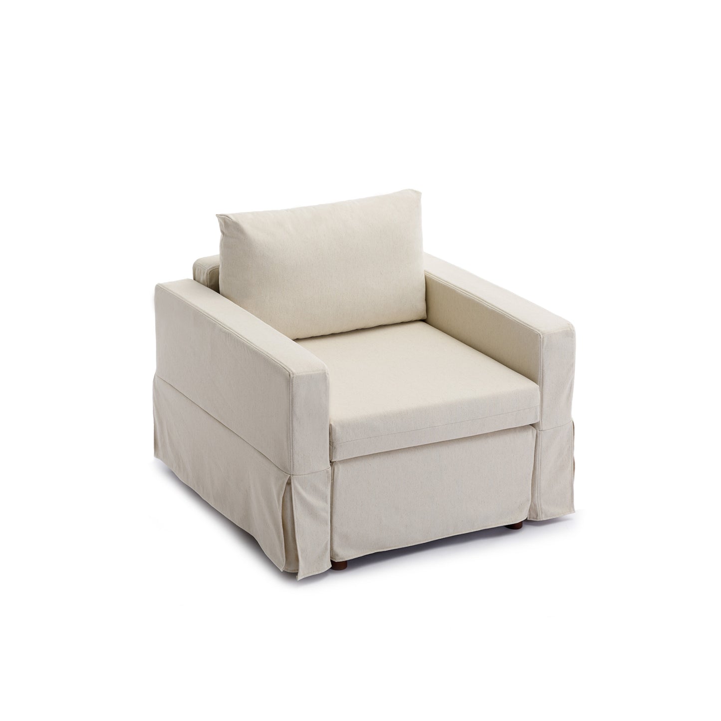 Single Seat Module Sofa Sectional Couch Seat Cushion and Back Cushion Removable and Washable,Cream