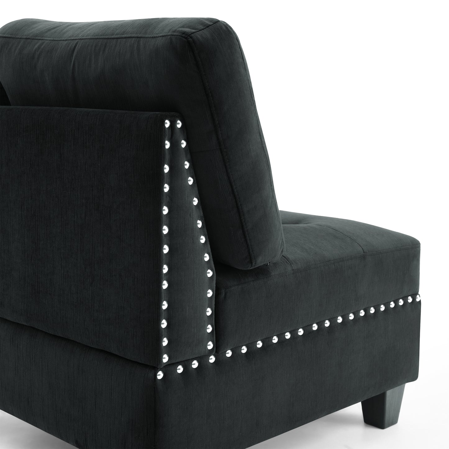 Create Your Own Modular Sectional Sofa Set with Flexible Arrangement, Bonus Storage, and Sophisticated Design - Black Velvet