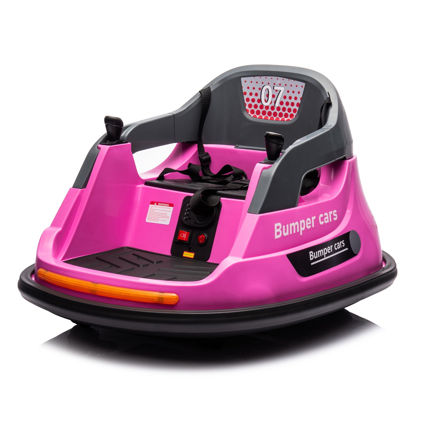 12V Pink Bumper Car with Remote Control and LED Lights