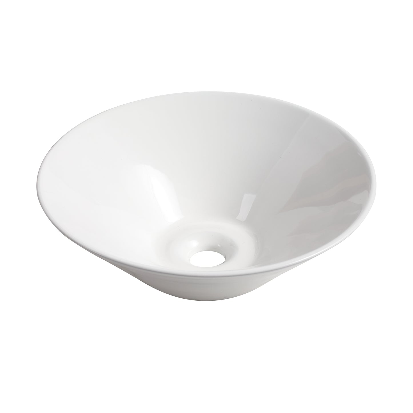 Ceramic Round Above Counter White Bathroom Sink Art Basin(BAB217MOWH)