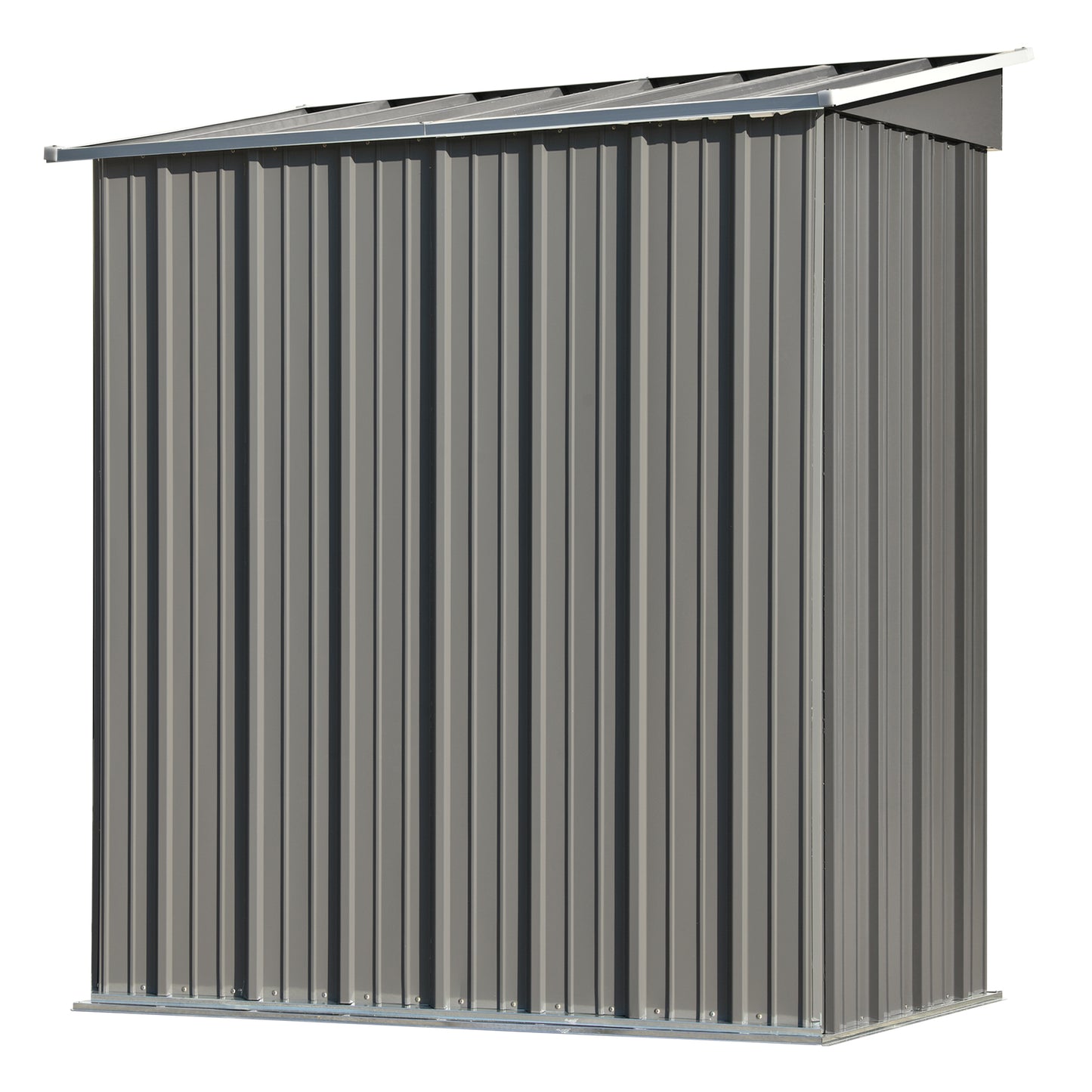 Patio 5ft Wx3ft. L Garden Shed, Metal Lean-to Storage Shed with Lockable Door, Tool Cabinet for Backyard, Lawn, Garden, Gray