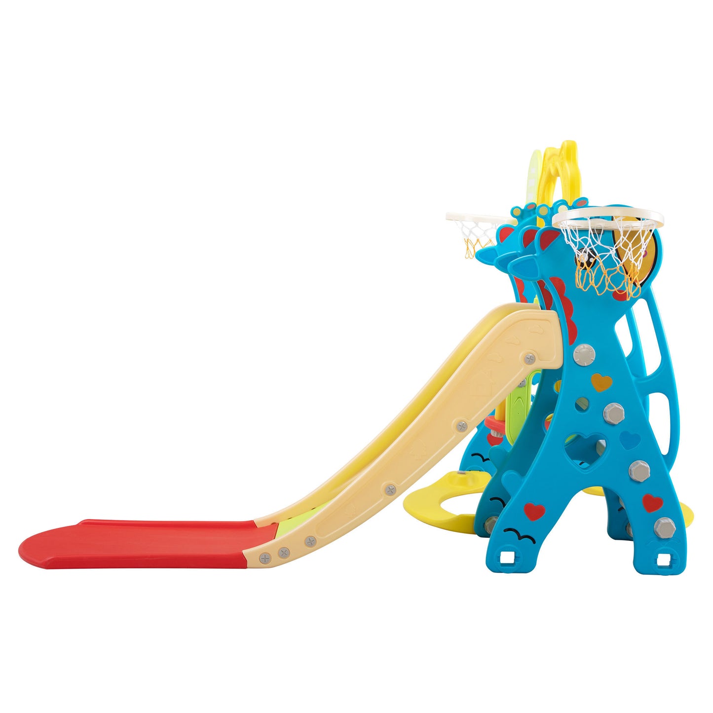 Giraffe-themed 5-in-1 Playground Set with Slide, Swing, and Ball Games for Toddlers