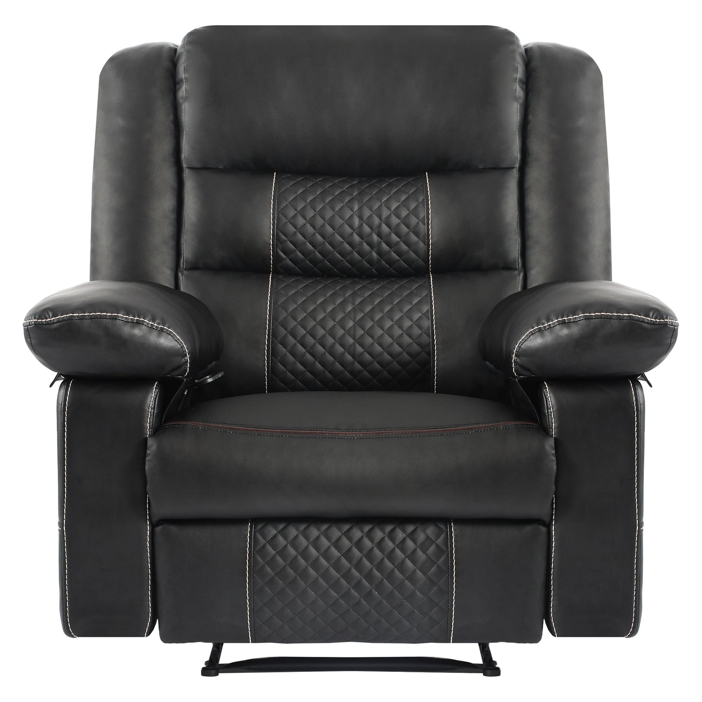 Breathable Leather Massage Recliner Chair with Extended Width and Full-Body Support and Multi-Reclining Mode