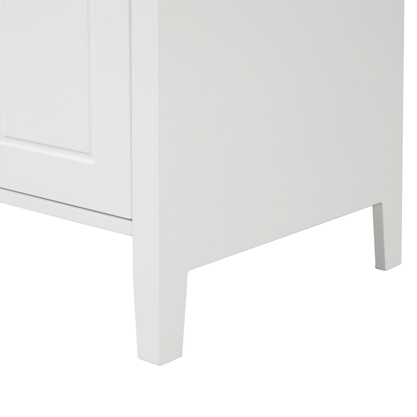 24-Inch White Bathroom Vanity Cabinet with Sink, Two Drawers, and Adjustable Shelf