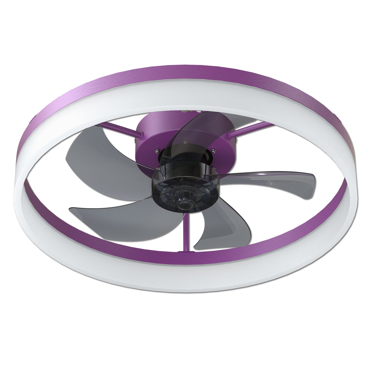 Purple Modern Ceiling Fan with Dimmable LED Lights