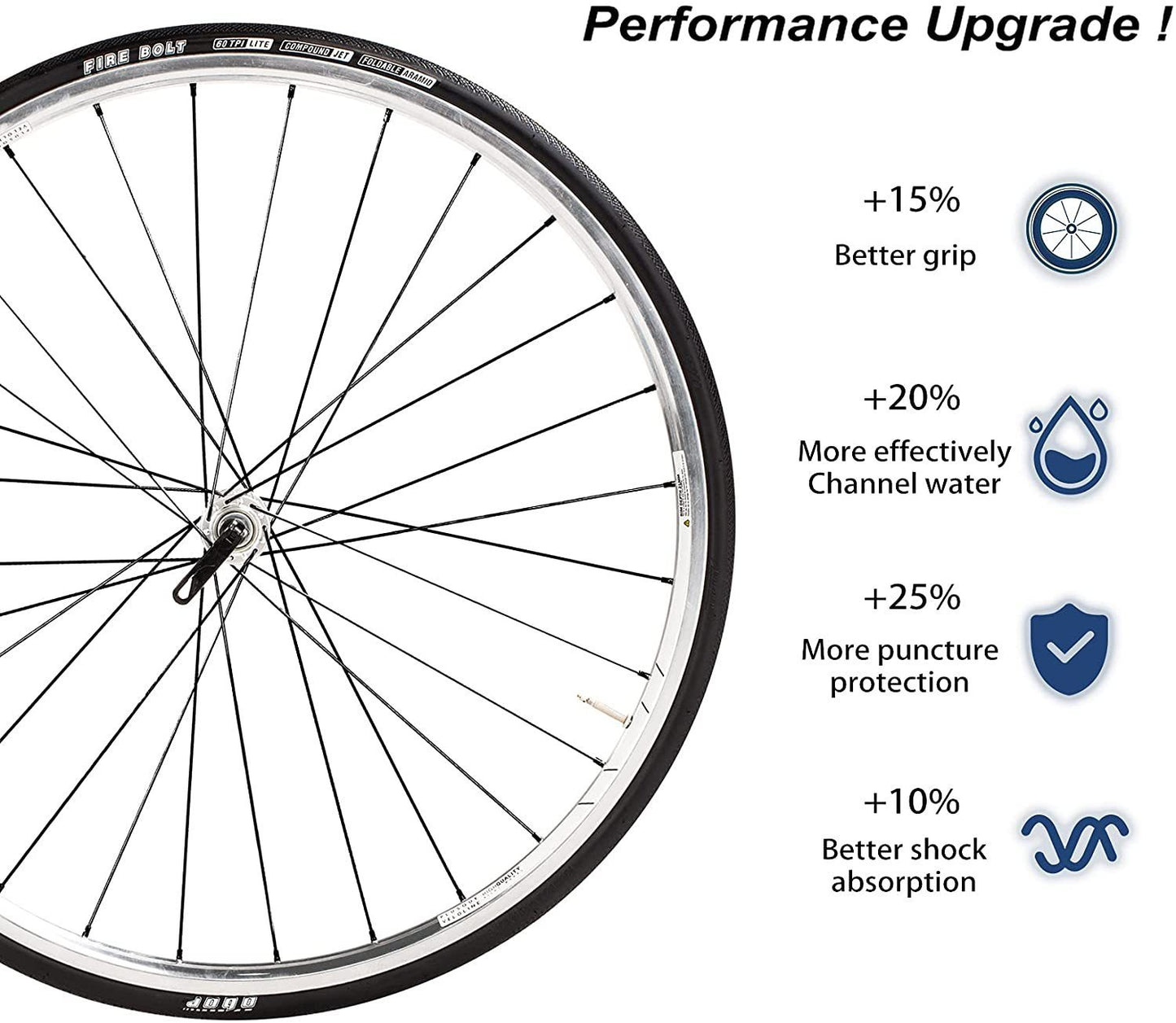 Elecony 20 PACK 700x25c Foldable 60 TPI Road Bike Tire City Commuter Tires with Nylon Protection for Cycle Road Touring Bike Bicycle Replacement Tire