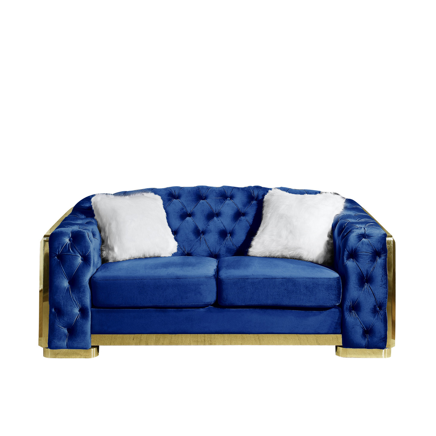 Velvet Stainless Steel Frame Surround Upholstered Loveseat