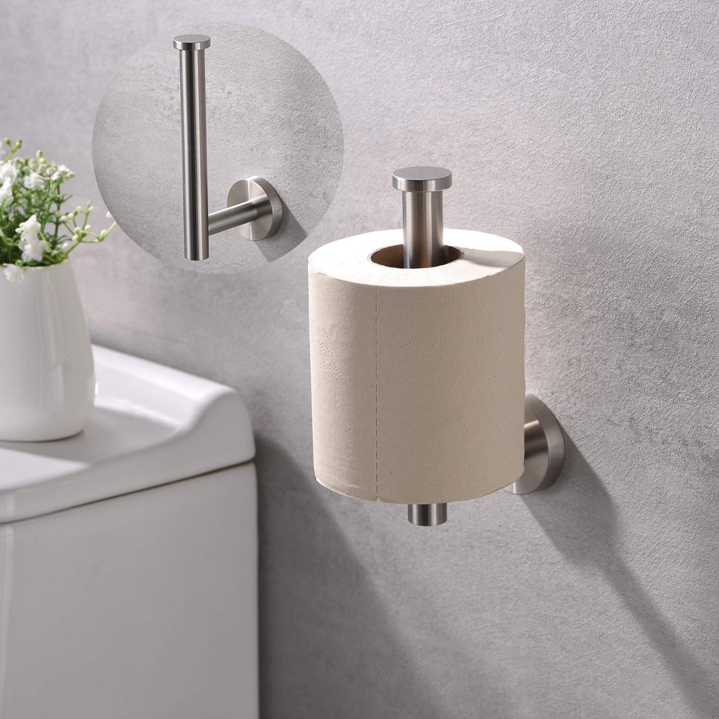 Rust-Resistant Stainless Steel Toilet Paper Holder with Brushed Nickel Finish for Wall Mount