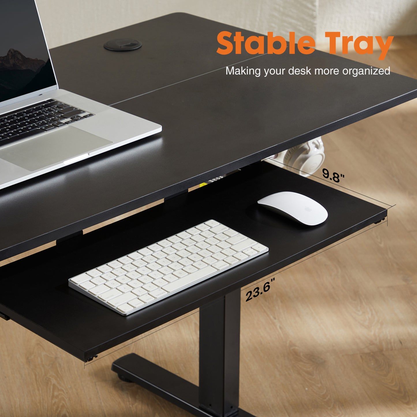 Large Ergonomic Electric Standing Desk with Keyboard Tray for Home Office