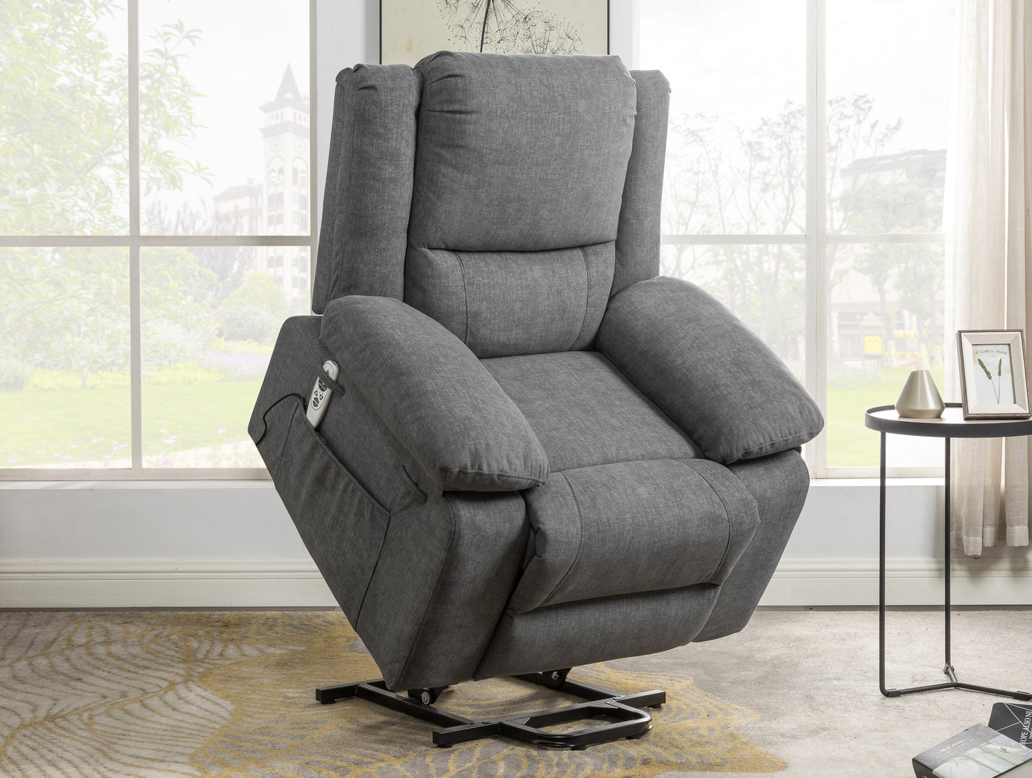 Electric Power Recliner Chair With Massage, Lumbar Heating, and Multi-function Lift, Adjustable Angle and Side Pocket