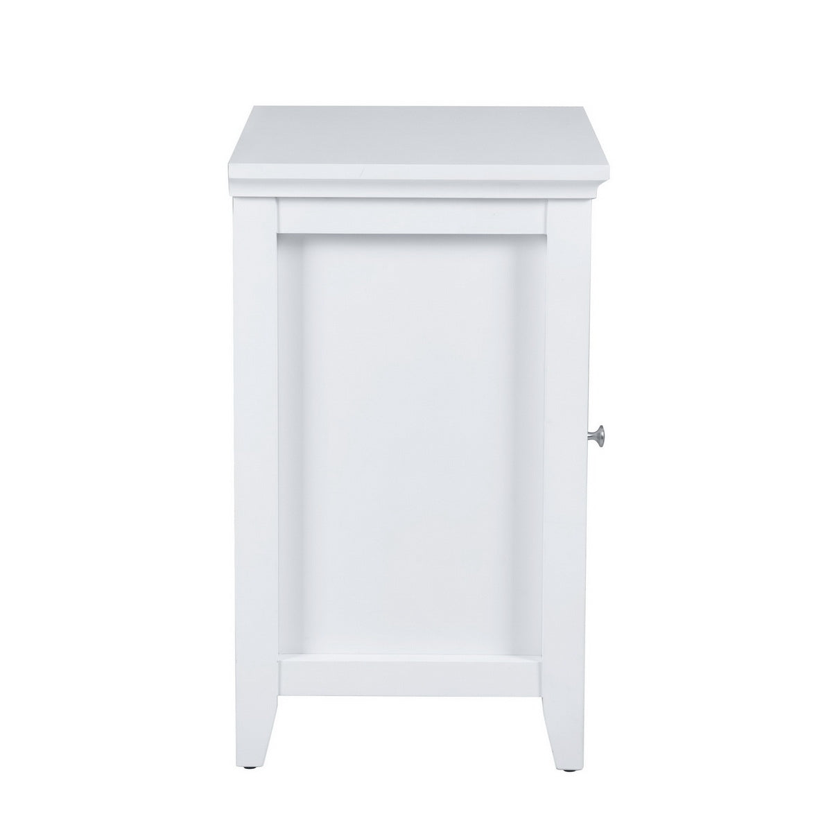 Bedroom Small Bedside Table/Night Stand with Open door Storage Compartments, white