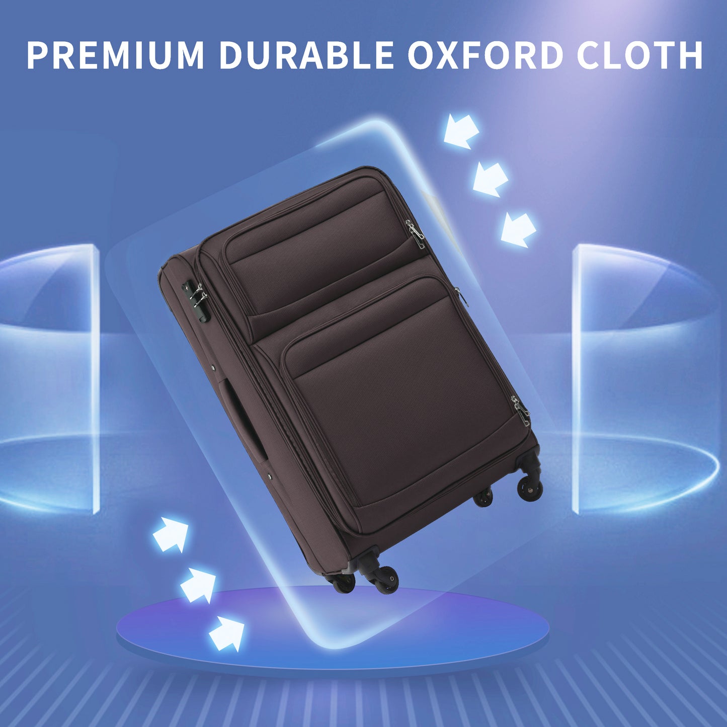 Softside Luggage Expandable 3 Piece Set Suitcase Upright Spinner Softshell Lightweight Luggage Travel Set