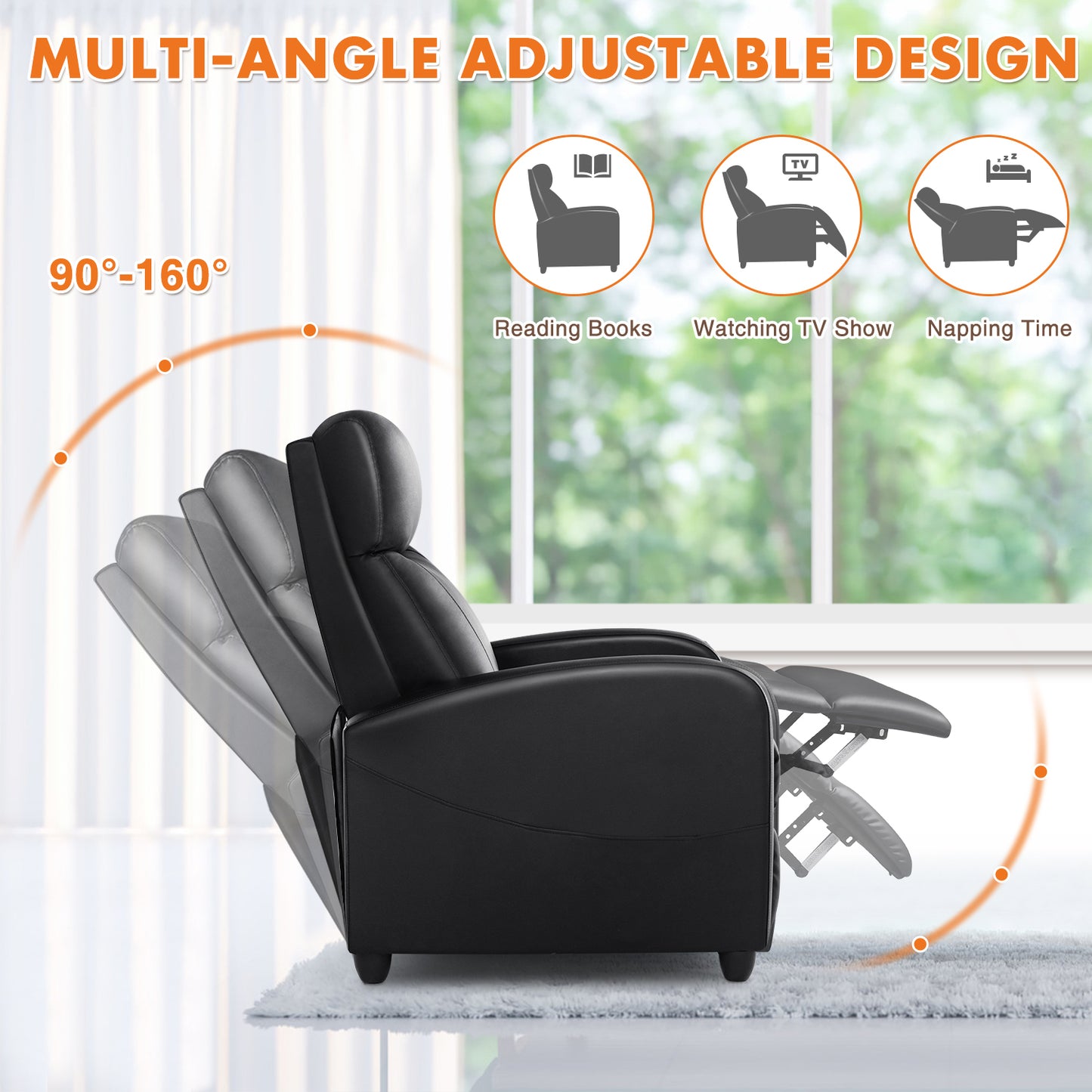 Ultimate Comfort Massage Recliner Chair with Adjustable Footrest and Lumbar Support