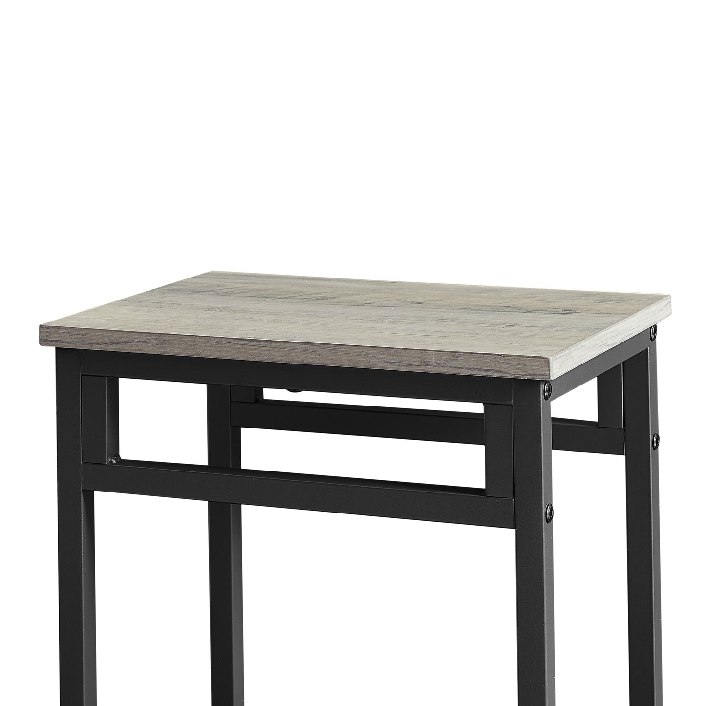 Bar table set 5PC Dinging table set with high stools, structural strengthening, industrial style. Grey, 43.31'' L x 23.62'' W x 35.43'' H.