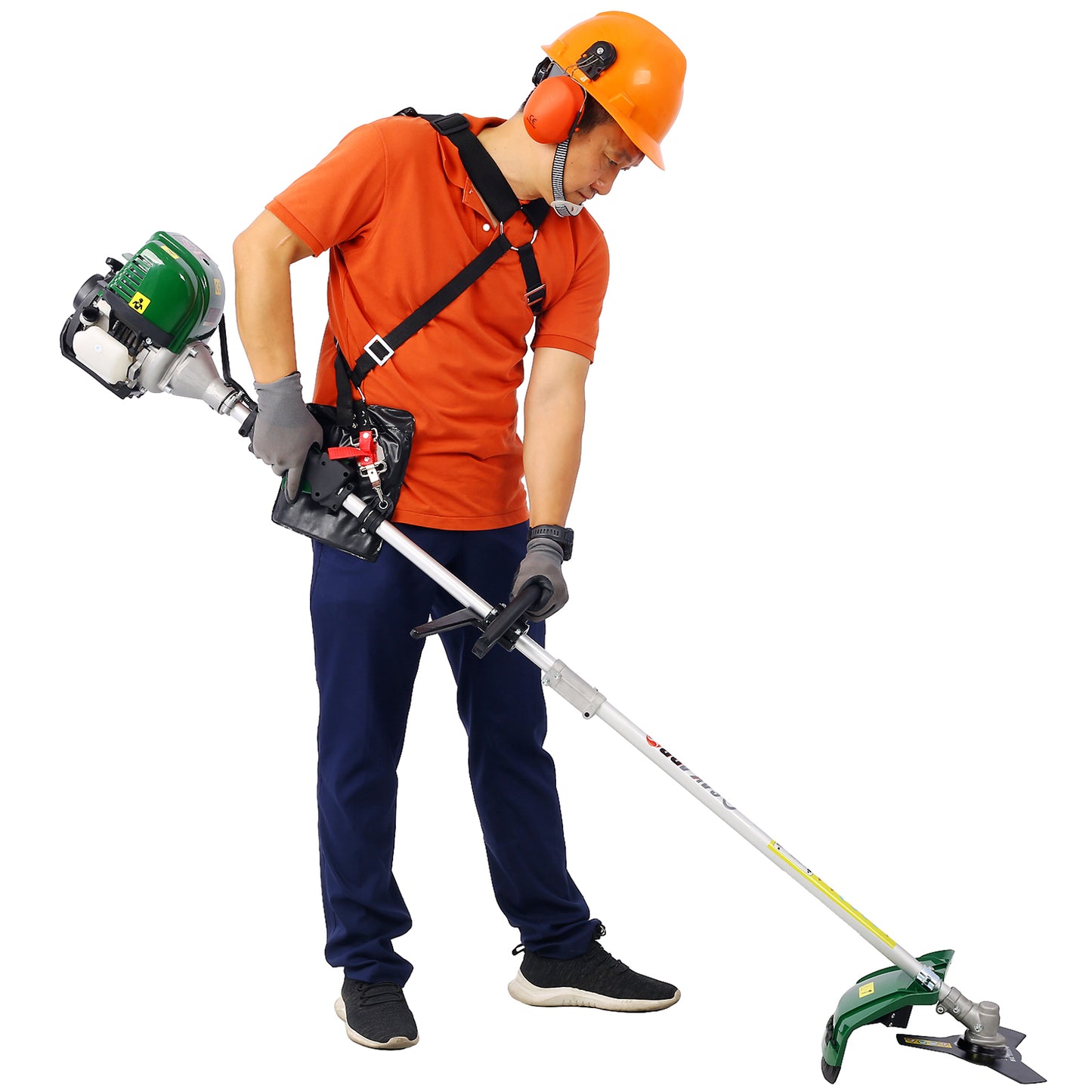 4 in 1 Multi-Functional Trimming Tool, 38CC 4 stroke Garden Tool System with Gas Pole Saw, Hedge Trimmer, Grass Trimmer, and Brush Cutter EPA Compliant