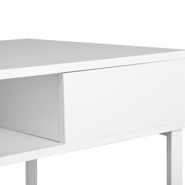 43.3 Modern Scandinavian Style White Writing Desk with Open Storage