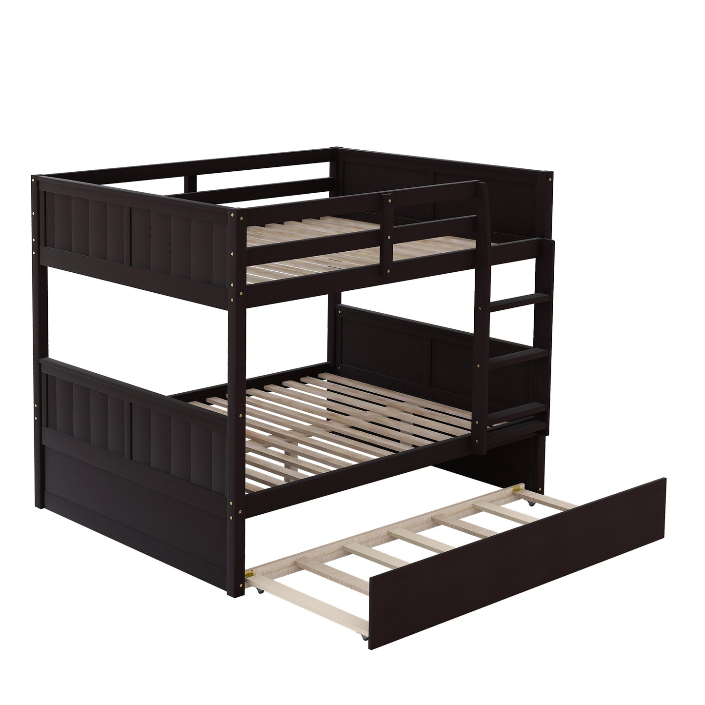 Full-Over-Full Bunk Bed with Twin Trundle - Espresso Finish