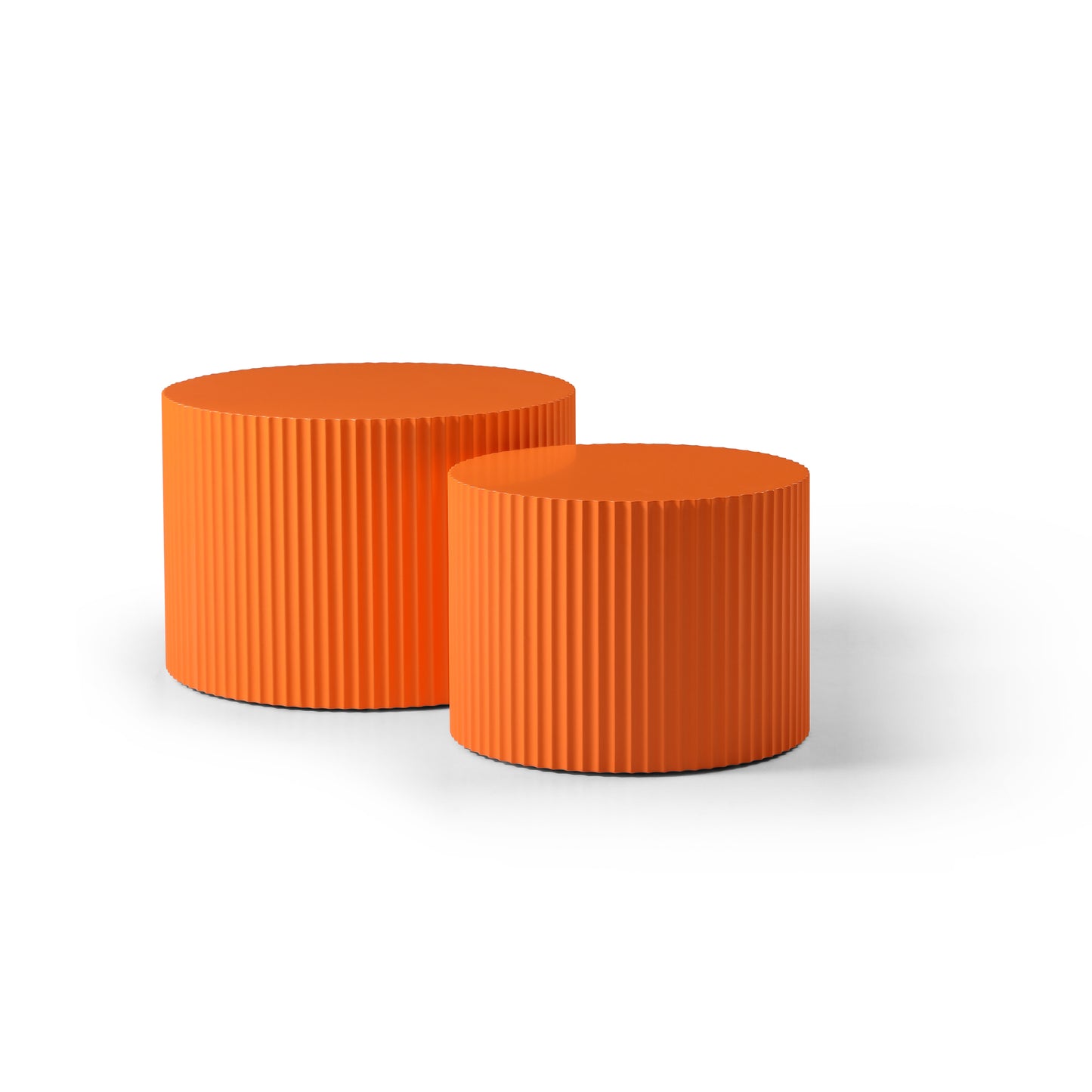 Nesting Table Set: Handcrafted MDF Coffee Tables in Vibrant Orange