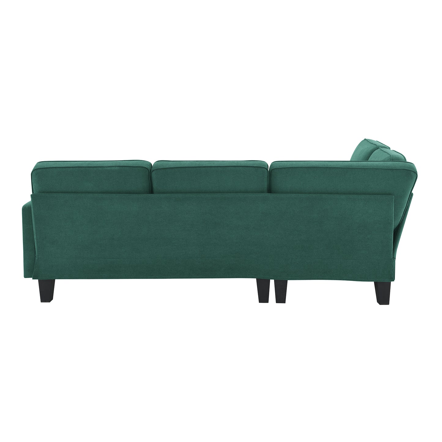 Terrycloth L-Shaped Sectional Sofa with Chaise Lounge and 3 Pillows