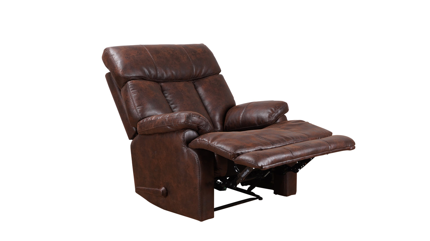 Prague Faux Leather Manual Recliner with Long Handle