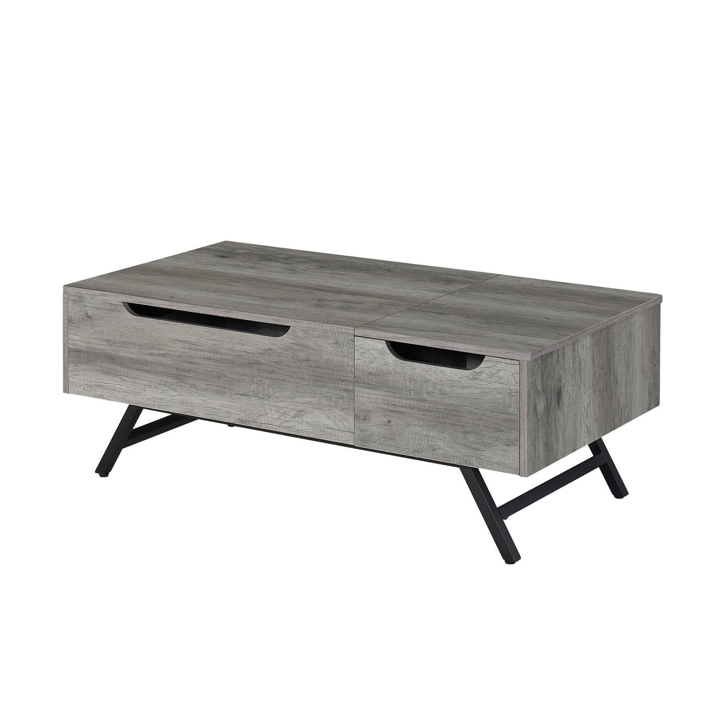 Gray Oak Finish Lift-Top Coffee Table with Storage by Throm LV00832