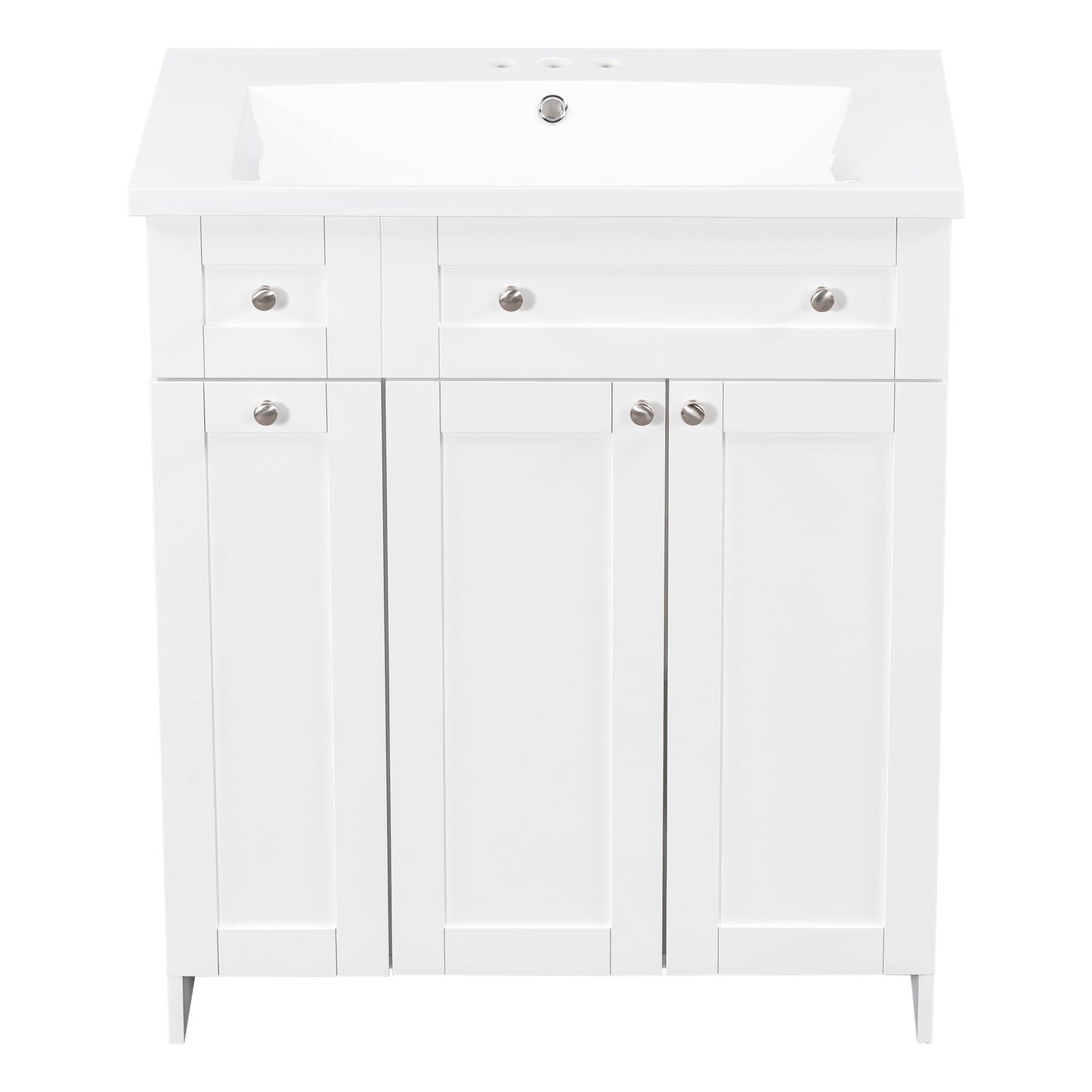 30" White Bathroom vanity with Single Sink ,Combo Cabinet Undermount Sink,Bathroom Storage Cabinet vanities