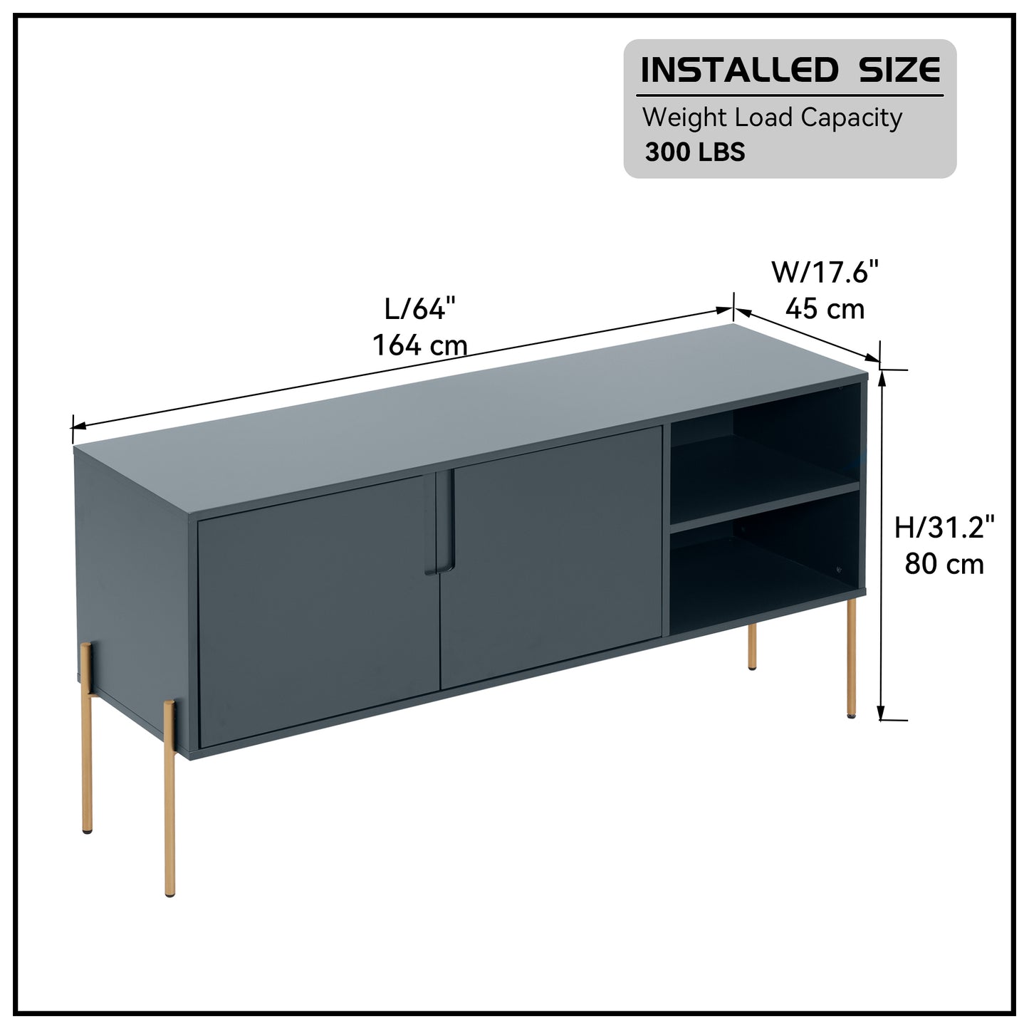 Versatile Mid Century Storage Console for Living Room or Kitchen