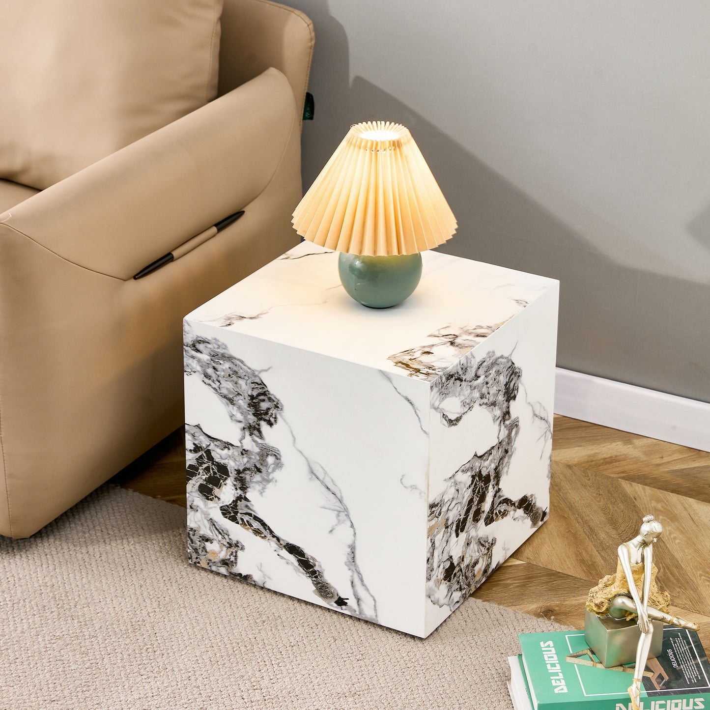 Modern 3 Piece Marble Pattern Coffee Table Set