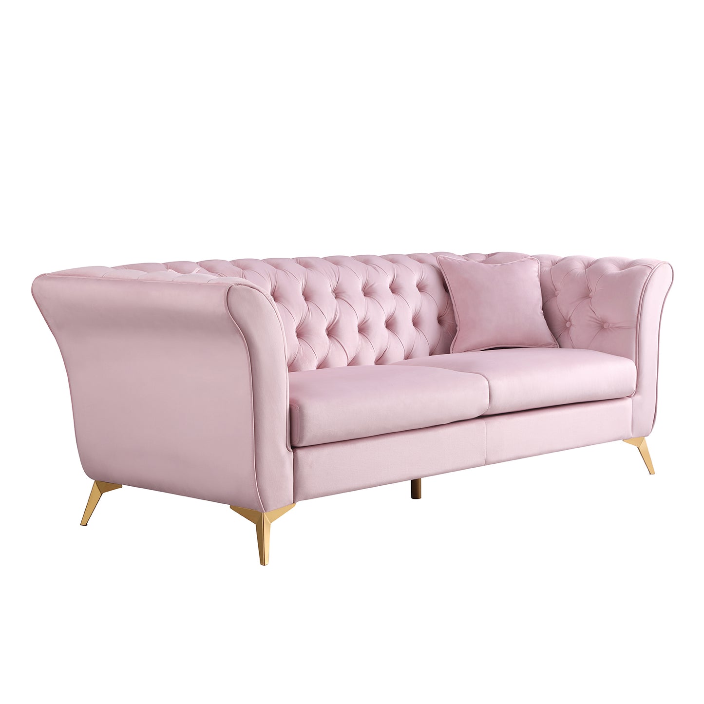 Chesterfield sofa ,Stanford sofa ,  high quality Chesterfield sofa ,pink color , tufted and wrinkled fabric  sofa;contemporary Stanford sofa ; tufted sofa with scroll  arm and scroll back