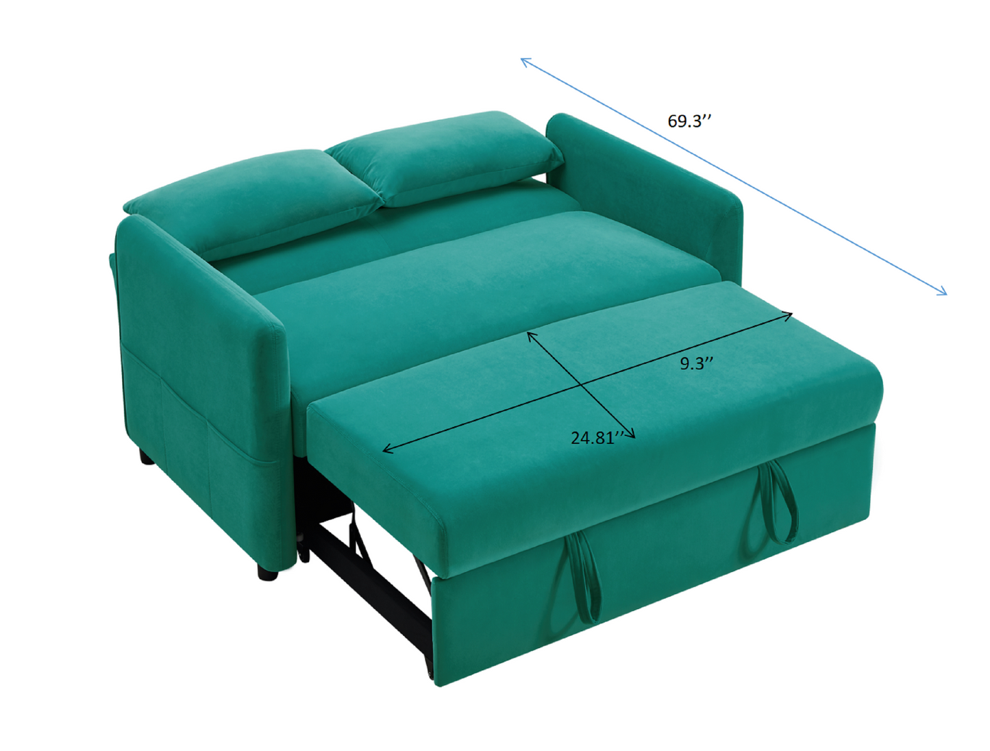 Blue Convertible Leisure Love Sofa