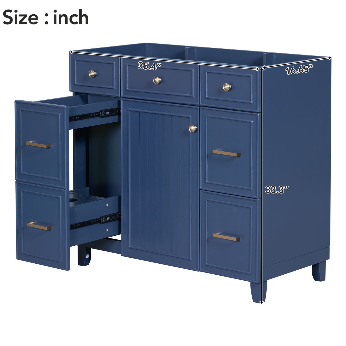 [Cabinet Only] 36" Bathroom Vanity-Blue