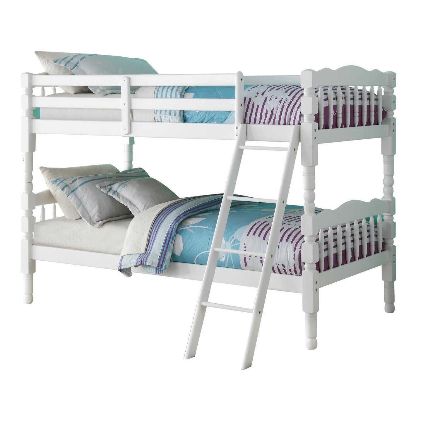 Homestead Bunk Bed Twin Twin White - Adjustable Wooden Twin Beds