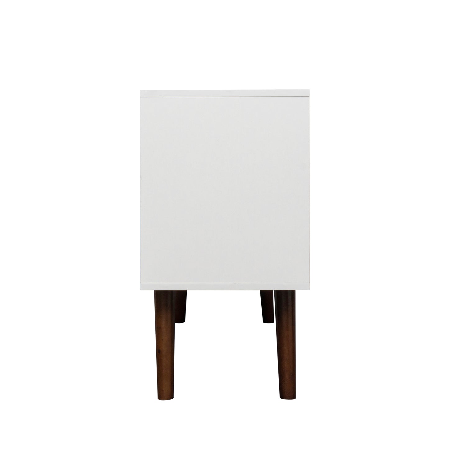 Modern White TV Stand with Ample Storage and Sturdy Frame