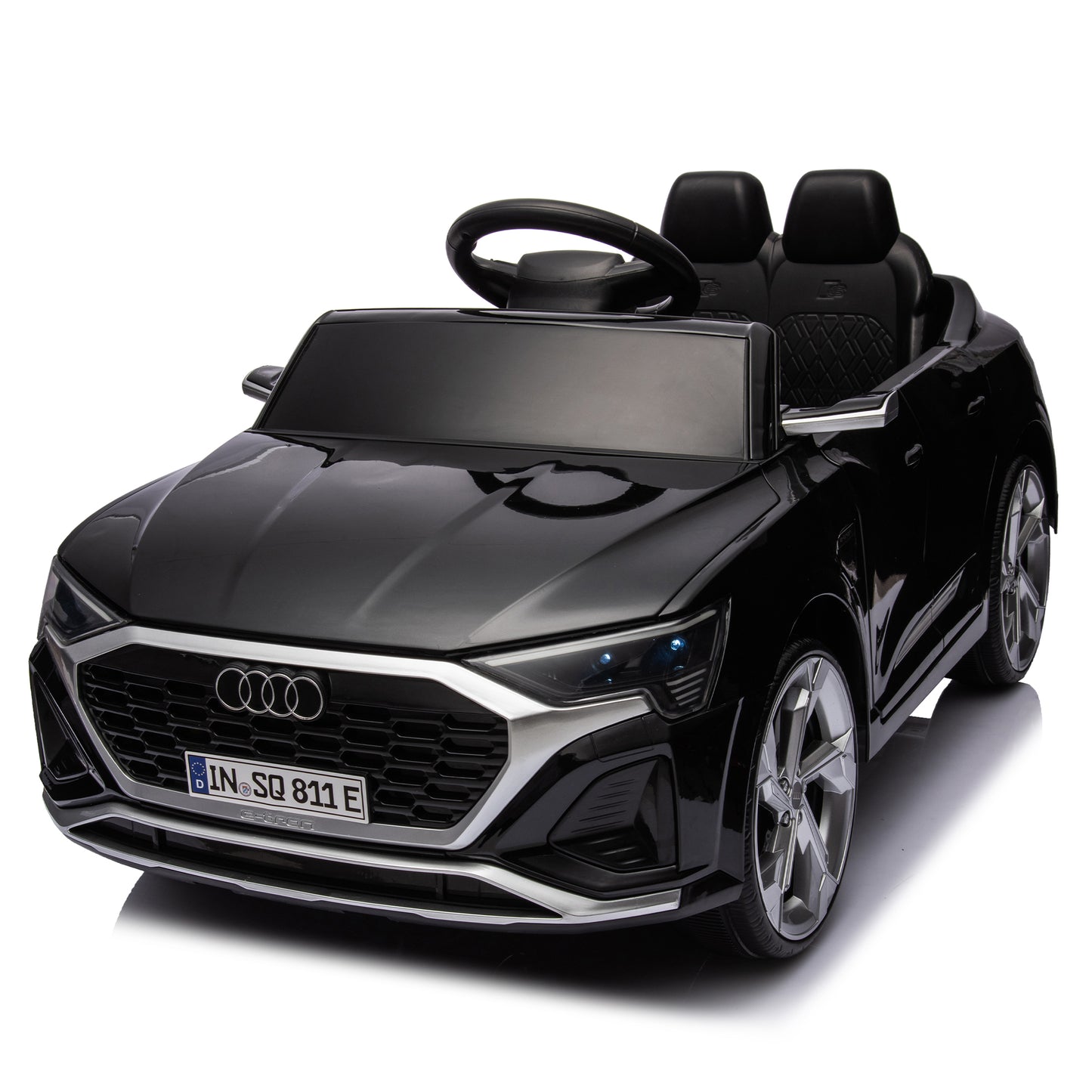 12V Kids Ride On Electric Car w/Parents Remote Control,Licensed Audi SQ8 for Kids,Dual Drive,Suspension,Hanging start,Three speed adjustable Music,Volume Control,LED Lights for Kids Aged 3-6.