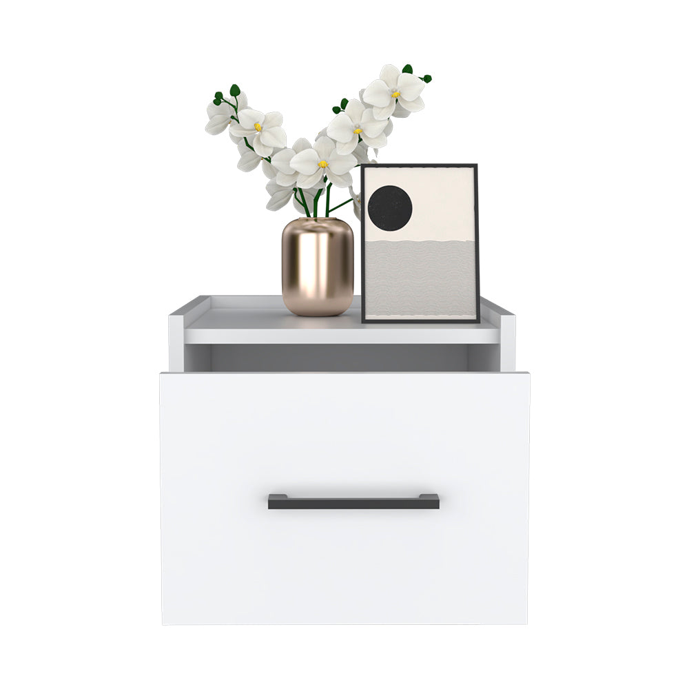 Floating Nightstand Calion, Bedroom, White