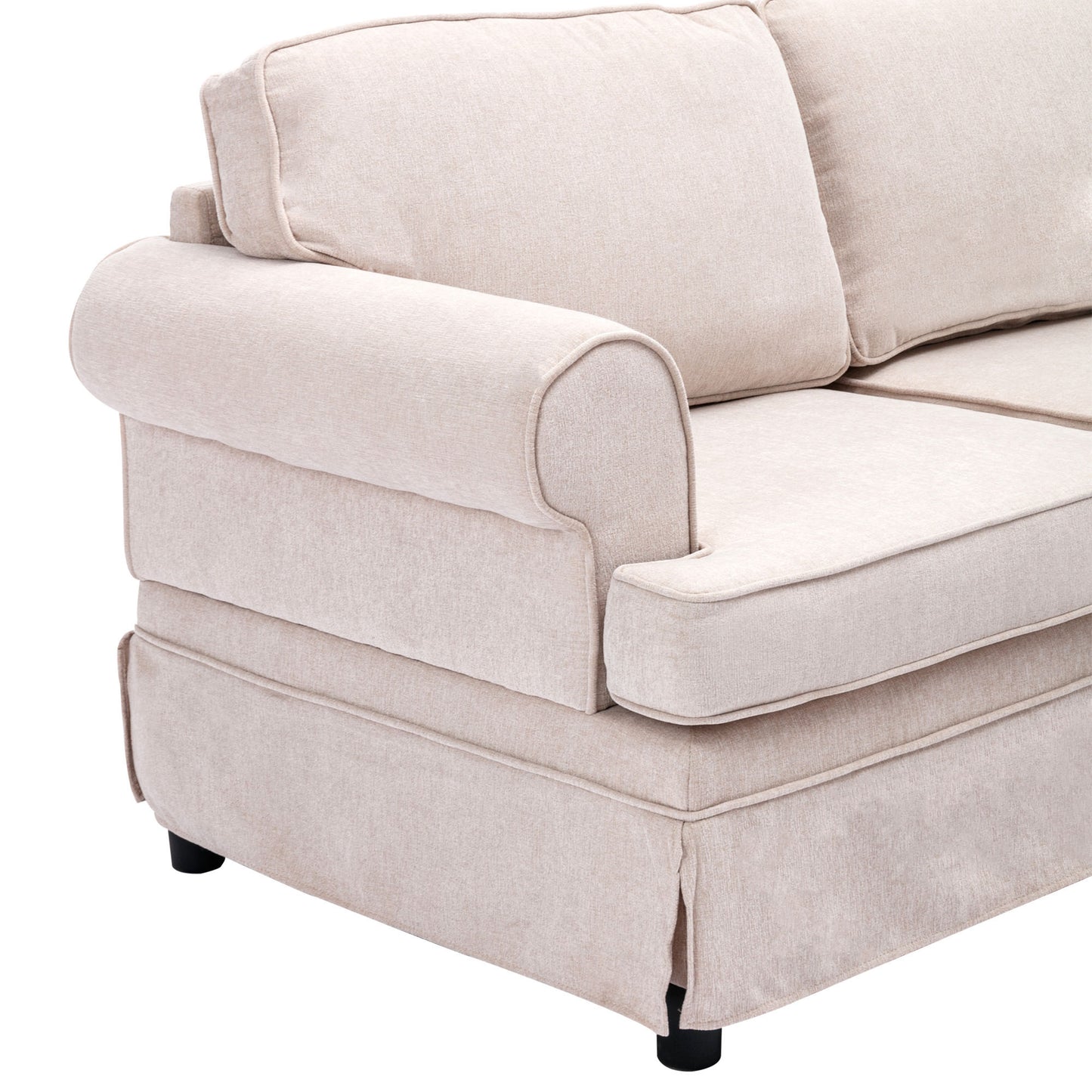 Modular Beige Sectional Sofa Collection with Removable Ottoman
