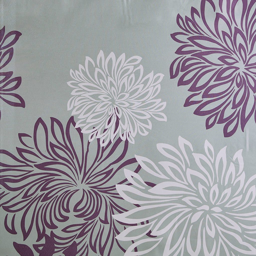 Elegant Floral Shower Curtain in Purple and White Hues