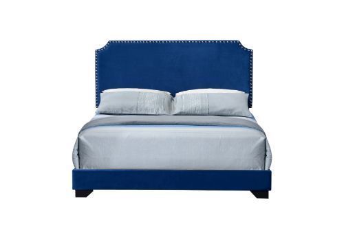 Haemon Queen Bed - Blue Fabric 26760Q