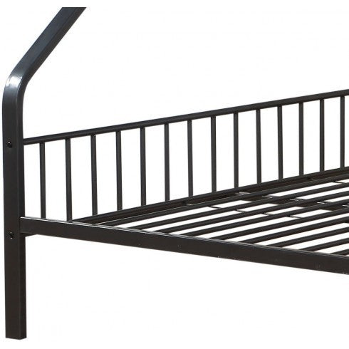 Caius Twin XL/Queen Metal Bunk Bed in Gunmetal Finish with 37605 Dimensions