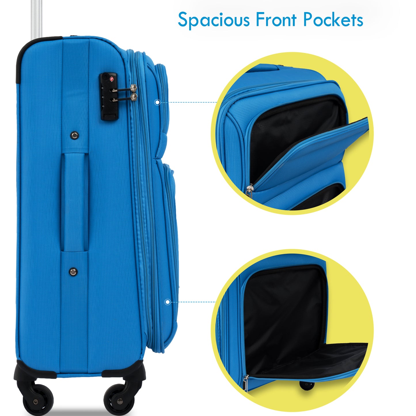 Softside Luggage Expandable 3 Piece Set Suitcase Upright Spinner Softshell Lightweight Luggage Travel Set