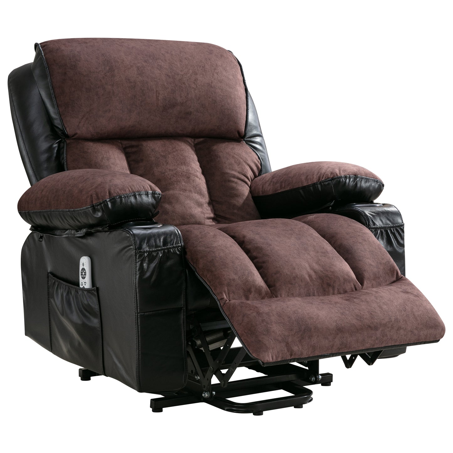 Electric Power Lift Recliner Chair with Heat and Massage for Elderly in Black/Brown