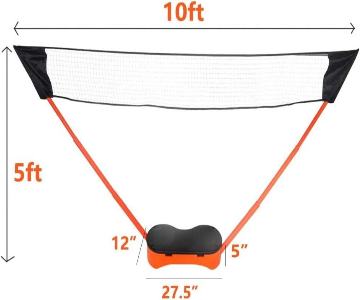 Portable Badminton Set with 10ft Net, Rackets, and Shuttlecocks