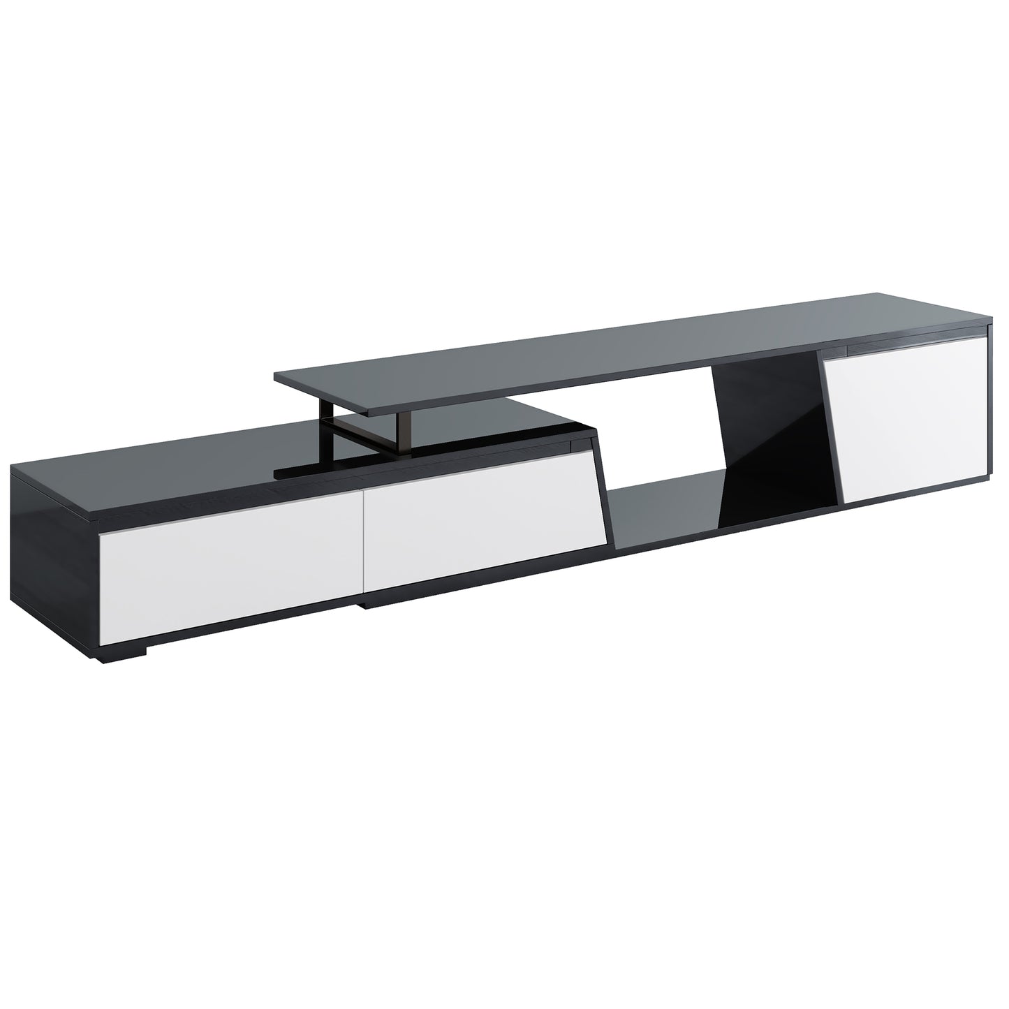 Sleek Rectangle Extendable TV Stand with Ample Storage for TVs Up to 100''