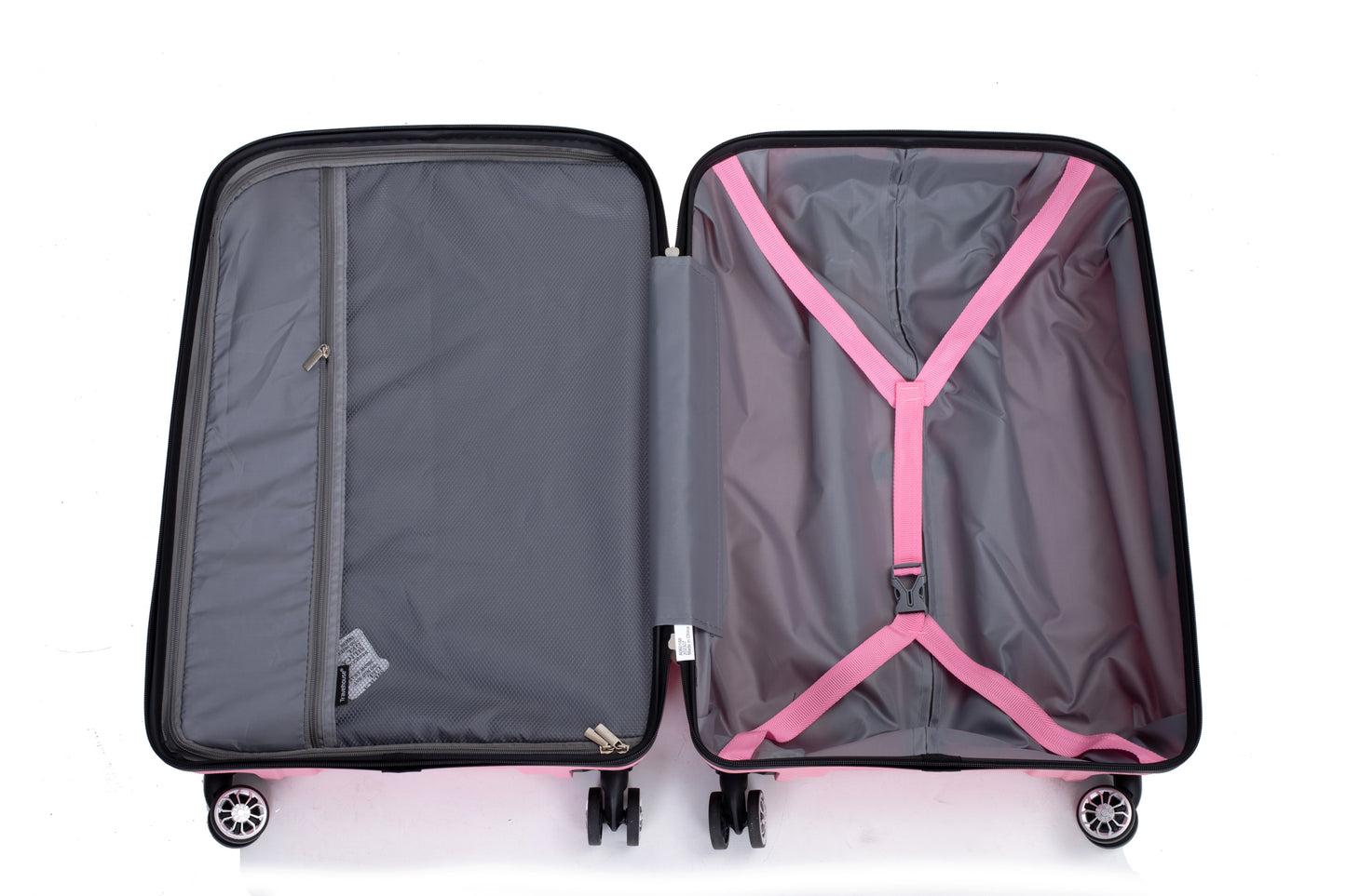 Hardshell Suitcase Spinner Wheels PP Luggage Sets Lightweight Durable Suitcase with TSA Lock,3-Piece Set (20/24/28) ,Pink