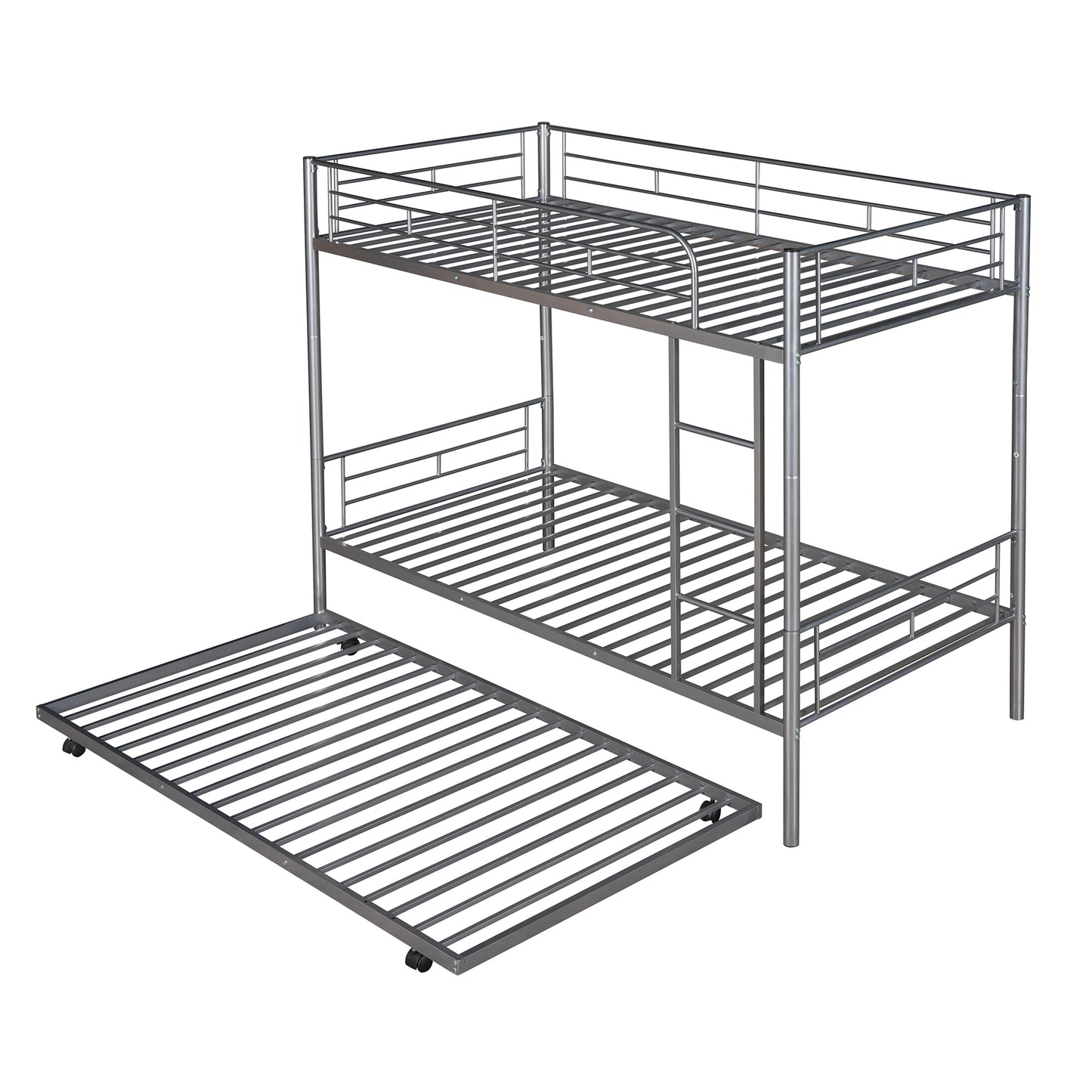 Convertible Twin Metal Bunk Bed With Trundle