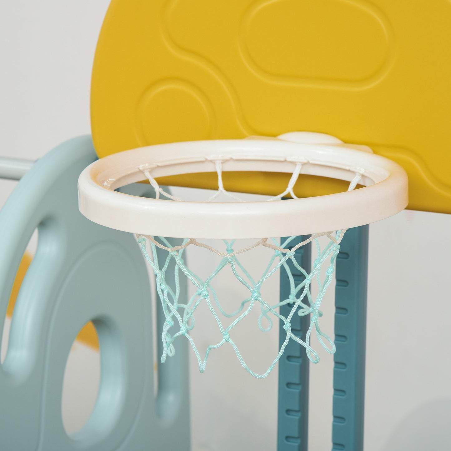 Qaba 5-in-1 Toddler Slide and Swing Set with Basketball Hoop and Ring Toss Game