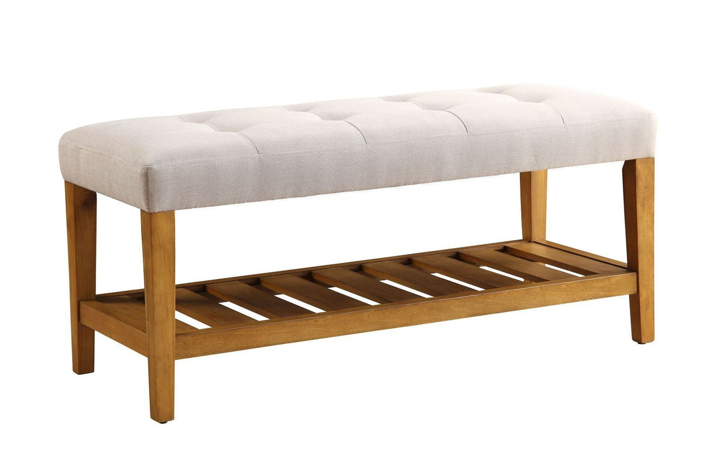 ACME Charla Bench in Light Gray & Oak 96680