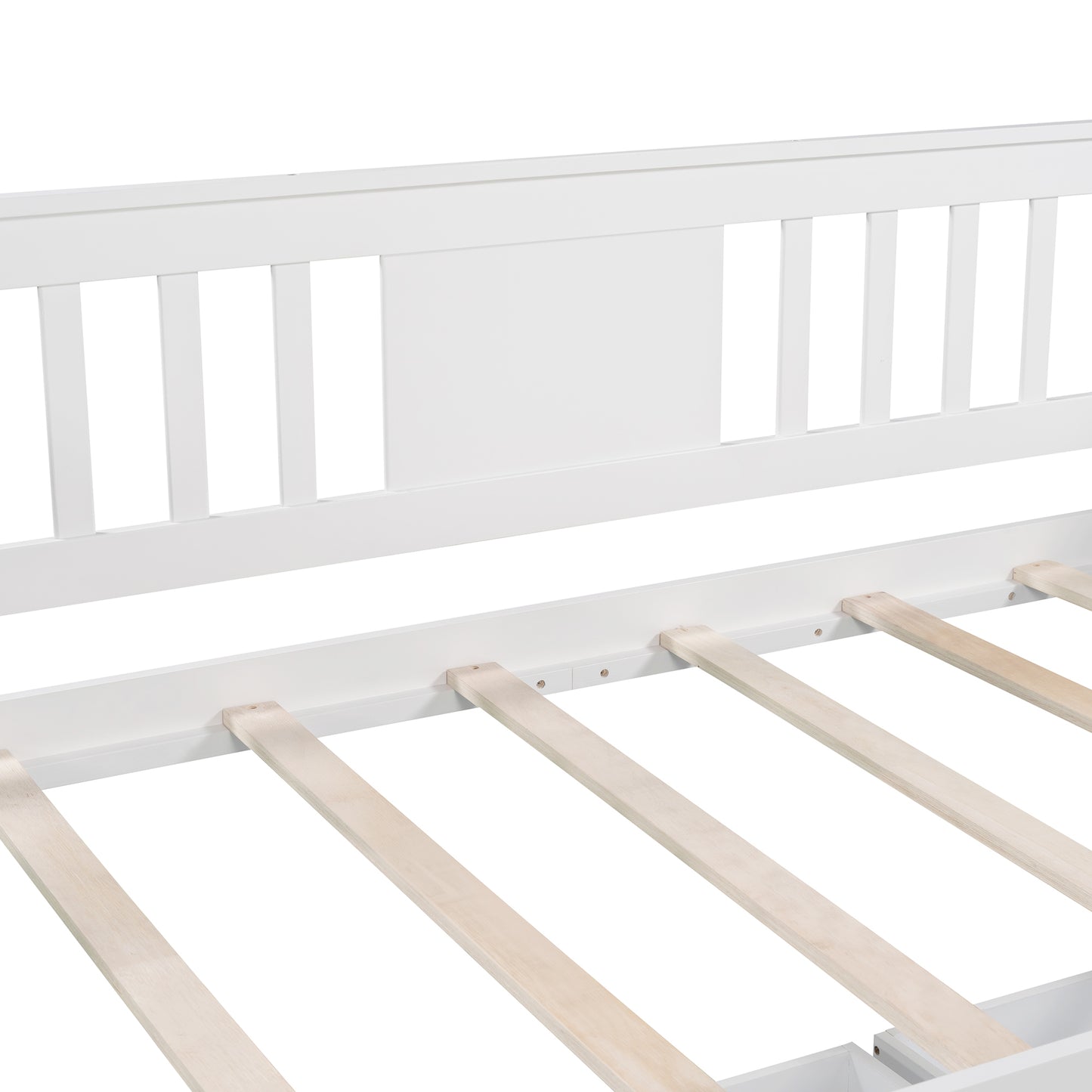 Twin size Daybed with Two Drawers, Wood Slat Support, White