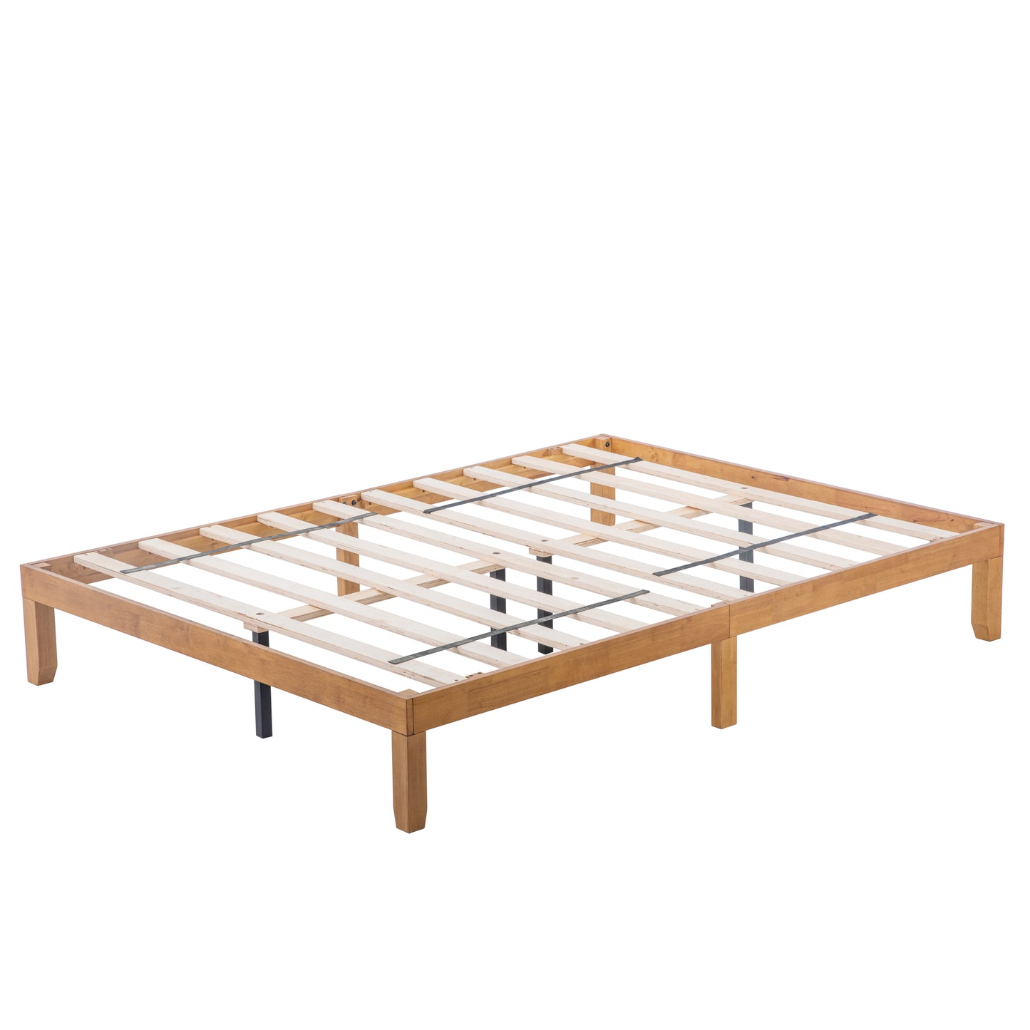 Queen Size Wood Platform Bed Frame,No Box Spring Needed,Strong Wood Slat Support, Easy Assembly